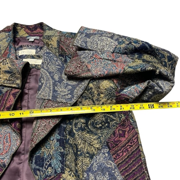 Floral Tapestry Patchwork Jacket J Jill Re: Crafted Womens Limited Wool Size L - Picture 4 of 6